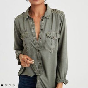 AE Army Green Utility Top